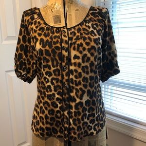 Express Cheetah Leopard print blouse size S